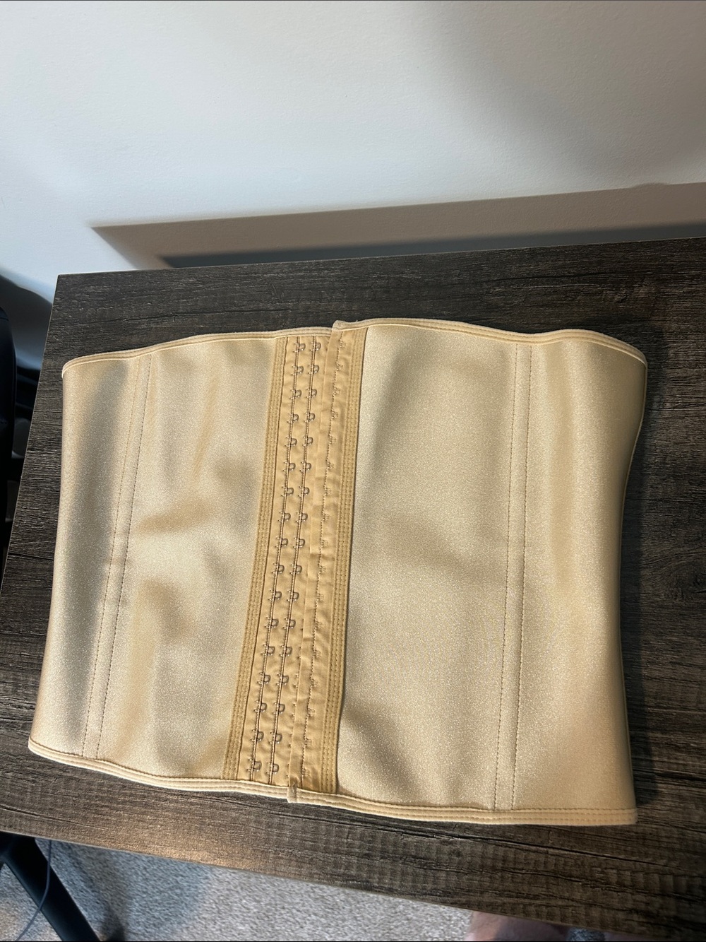 Beige Waist Trainer Corset - Front Hook Closure